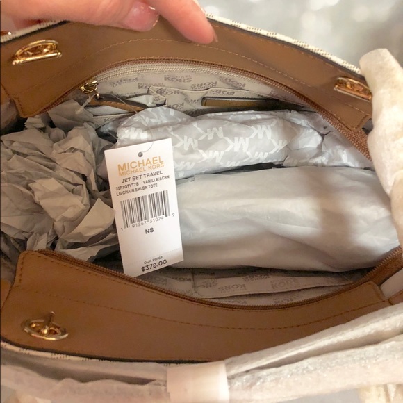 NWT MICHAEL KORS CHAIN TOTE blossom vanilla - Picture 3 of 4